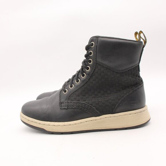 Doc Dr Martens Rigal 8 Eye Black Leather Men's 6 Women's 7 Combat Boots AW004 - Picture 4 of 9